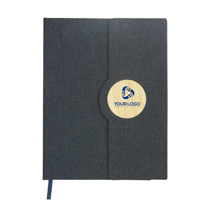 A5 Size RPET Fabric Hard Cover Notebook With Logo